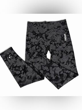 Gymshark Kids' Charcoal & Black Camo Seamless Leggings
